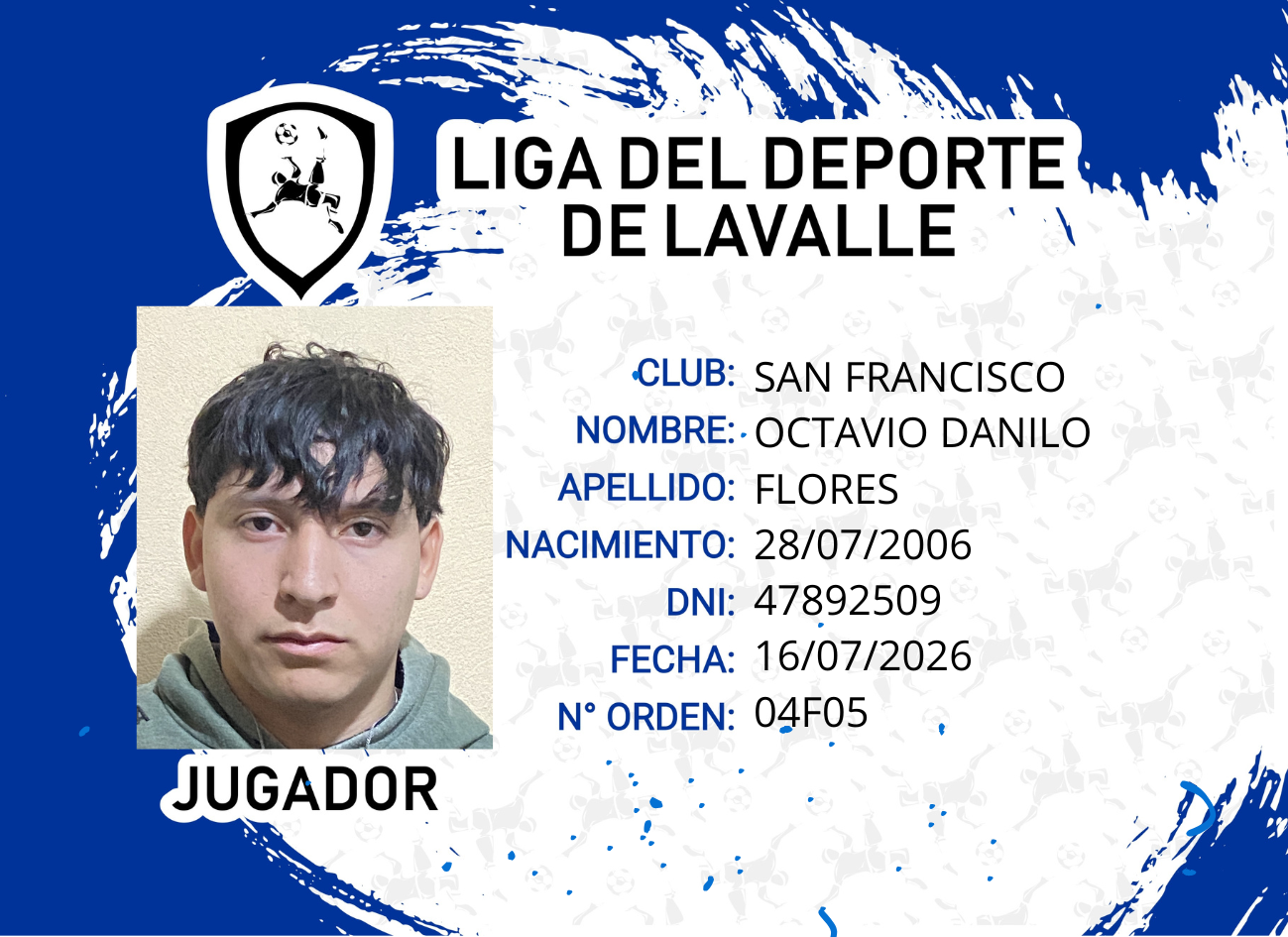 Foto carnet FLORES, OCTAVIO DANILO