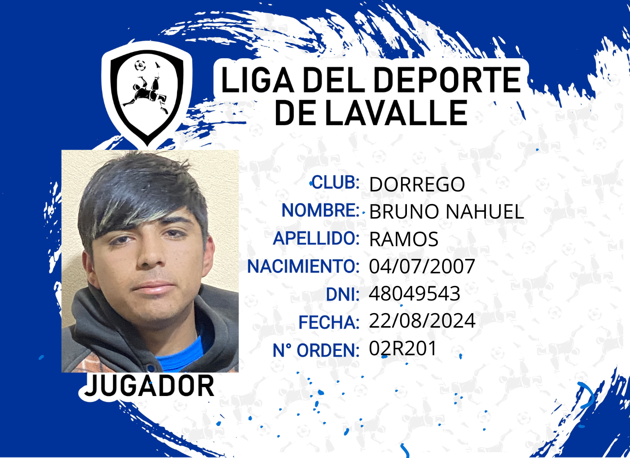Foto carnet RAMOS, BRUNO NAHUEL