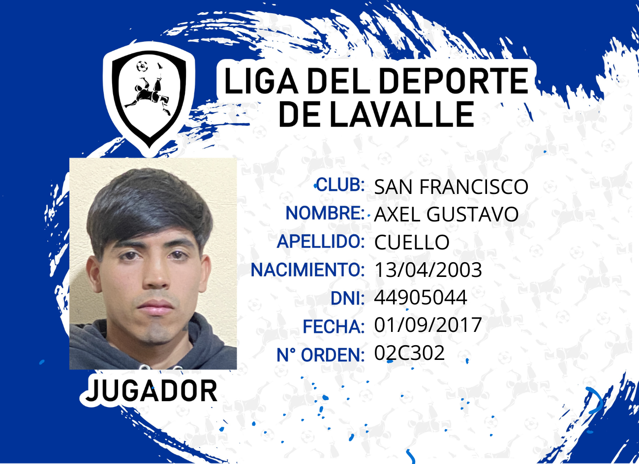 Foto carnet CUELLO, AXEL GUSTAVO
