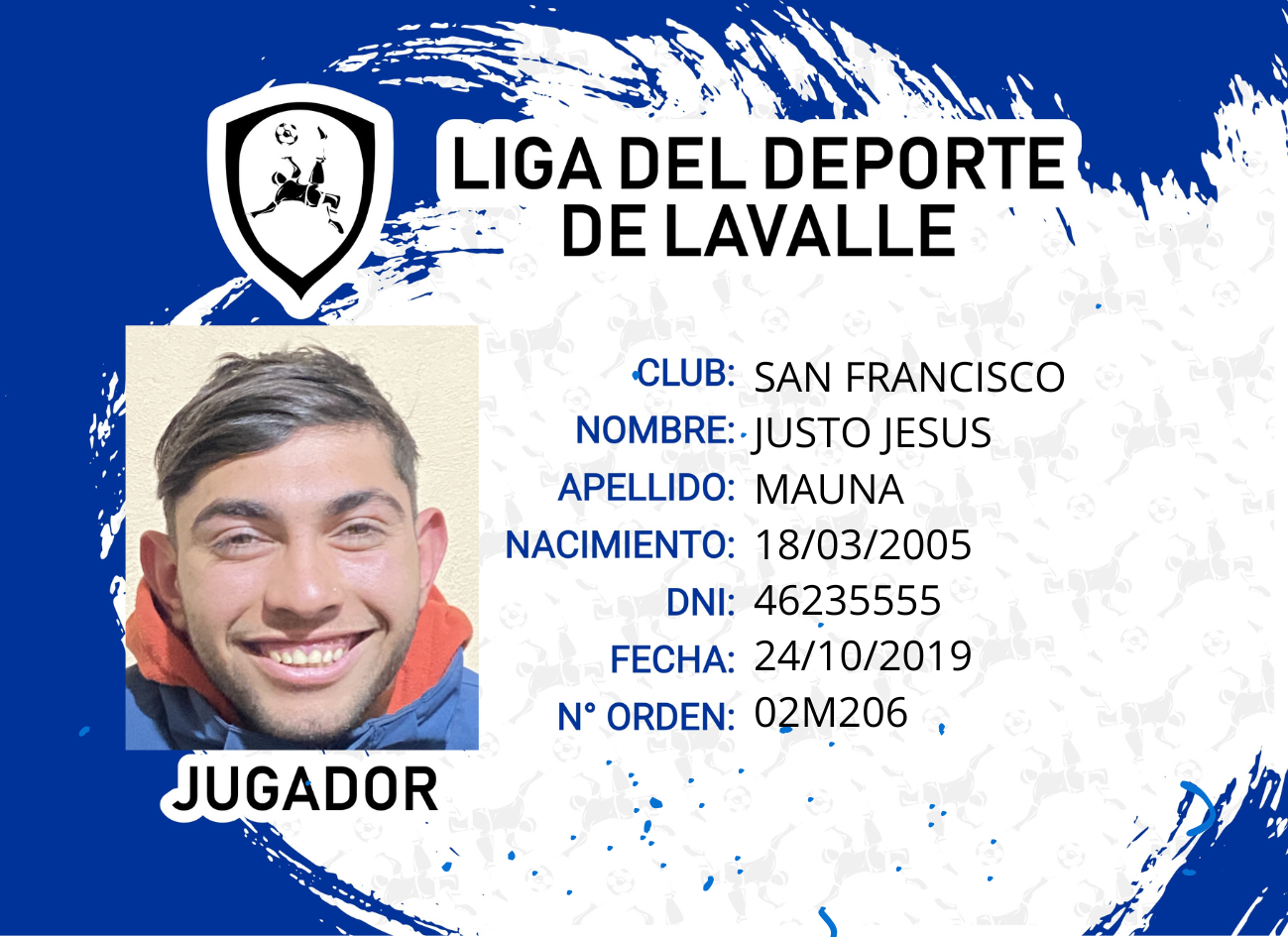 Foto carnet MAUNA, JUSTO JESUS
