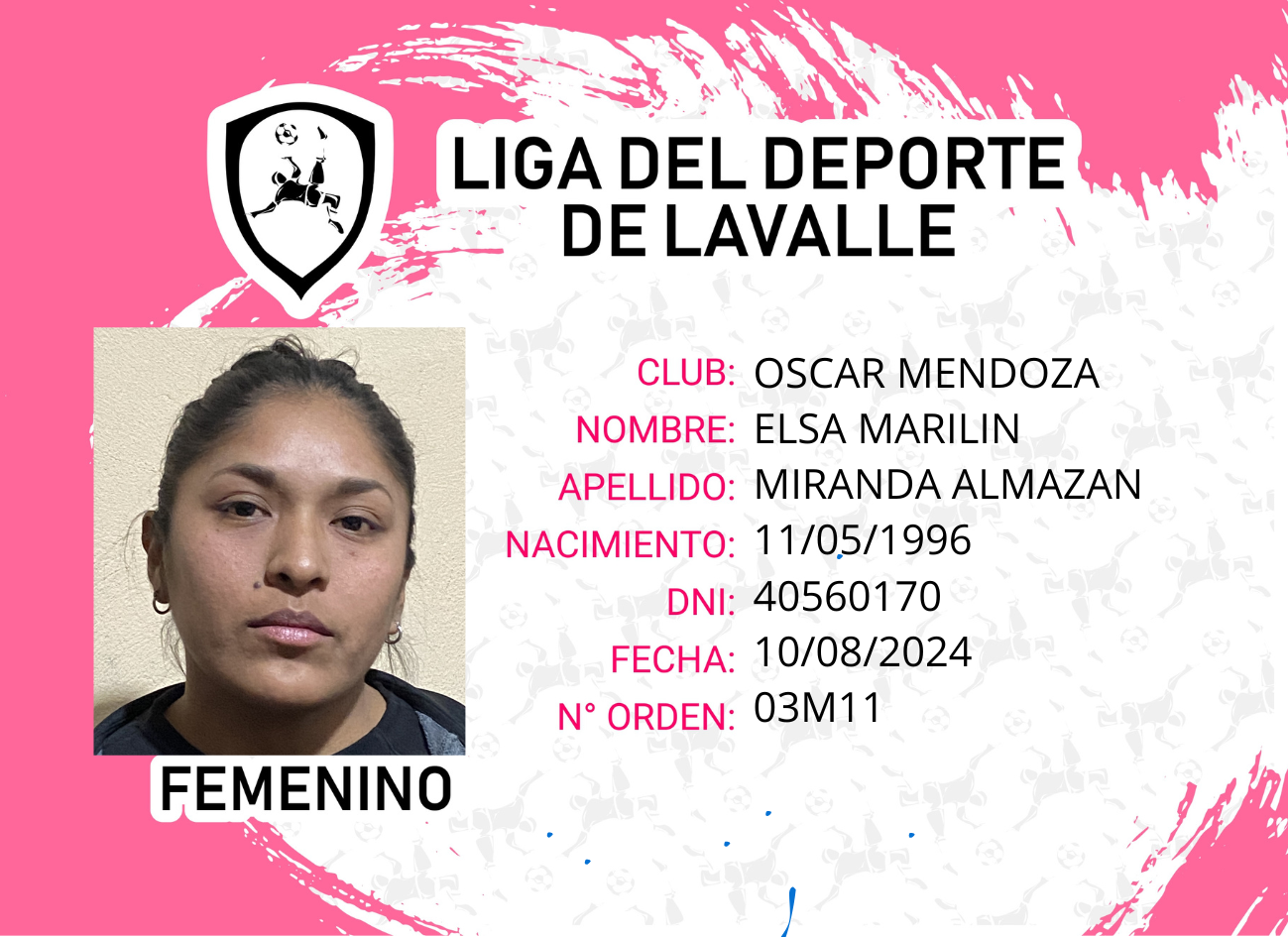 Foto carnet MIRANDA ALMAZAN, ELSA MARILIN