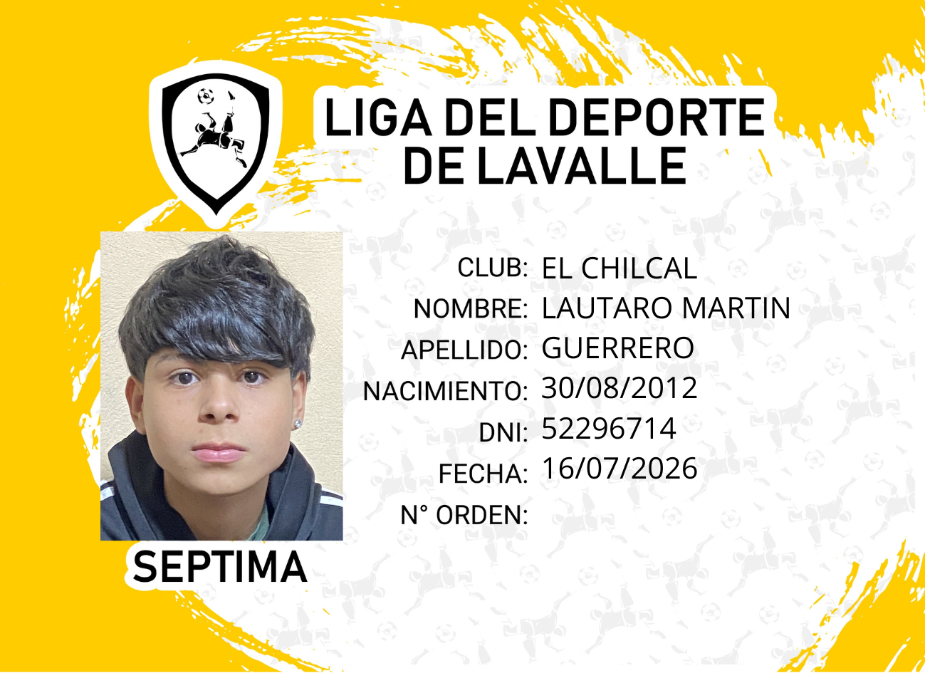 Foto carnet GUERRERO, LAUTARO MARTIN