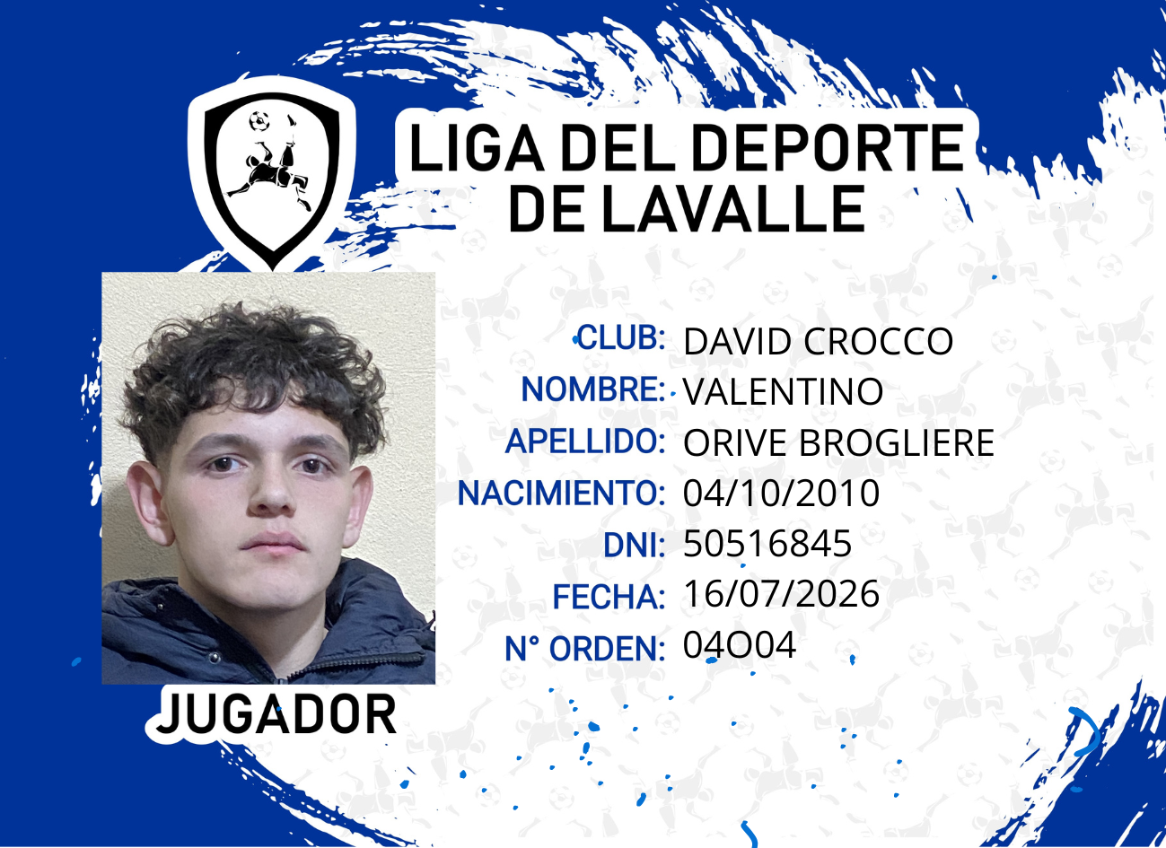 Foto carnet ORIVE BROGLIERE, VALENTINO