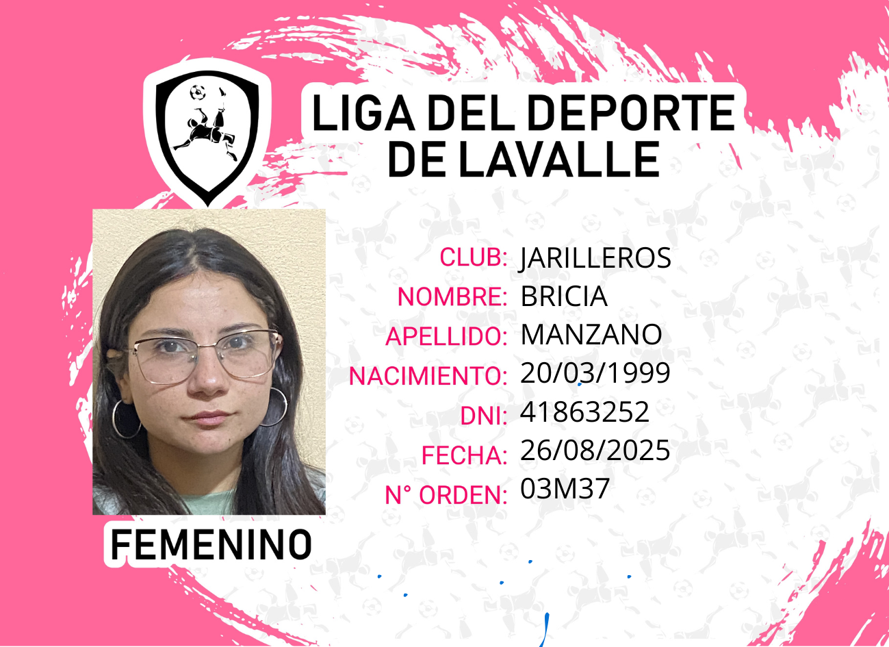 Foto carnet MANZANO, BRICIA