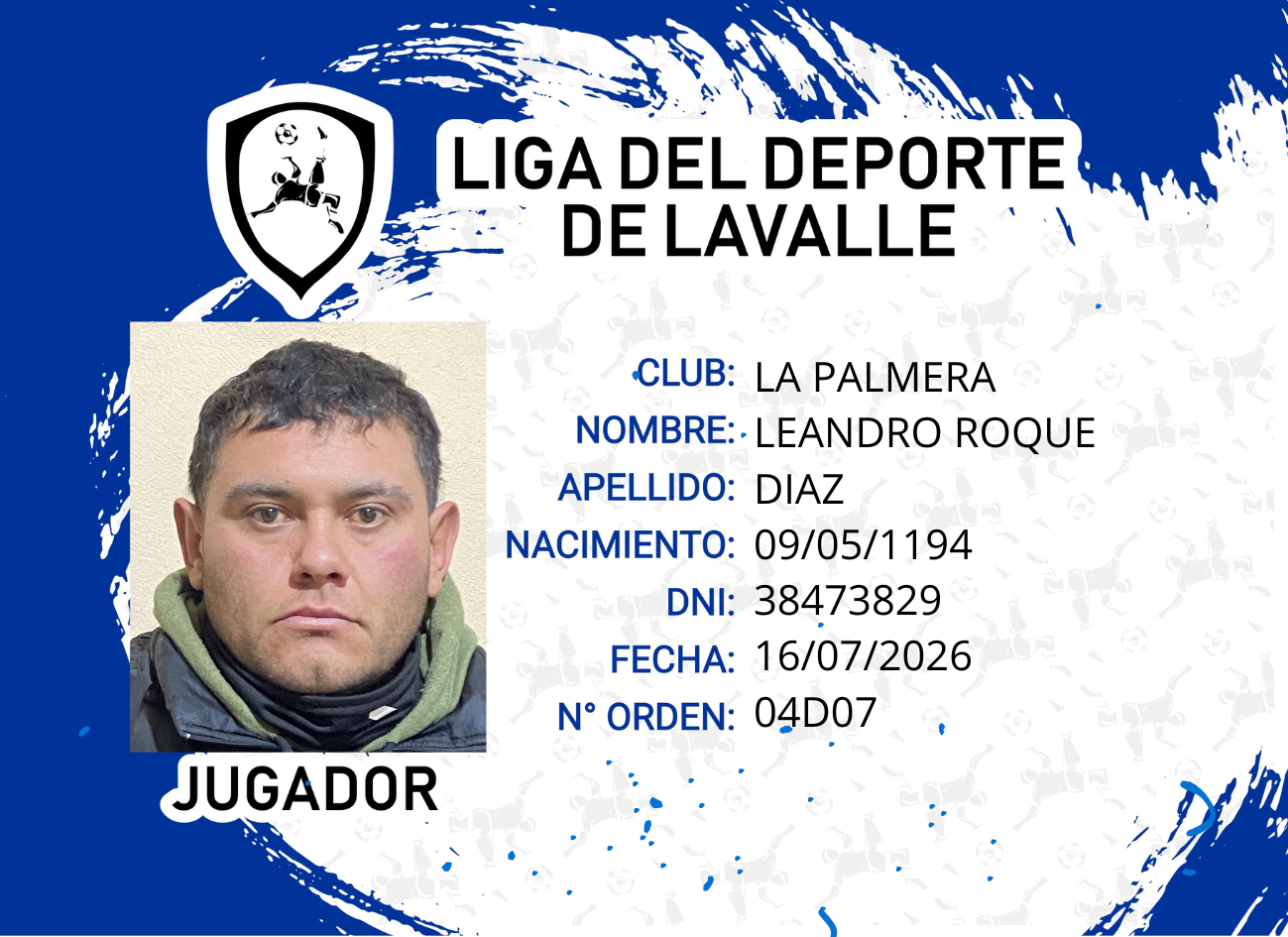 Foto carnet DIAZ, LEANDRO ROQUE