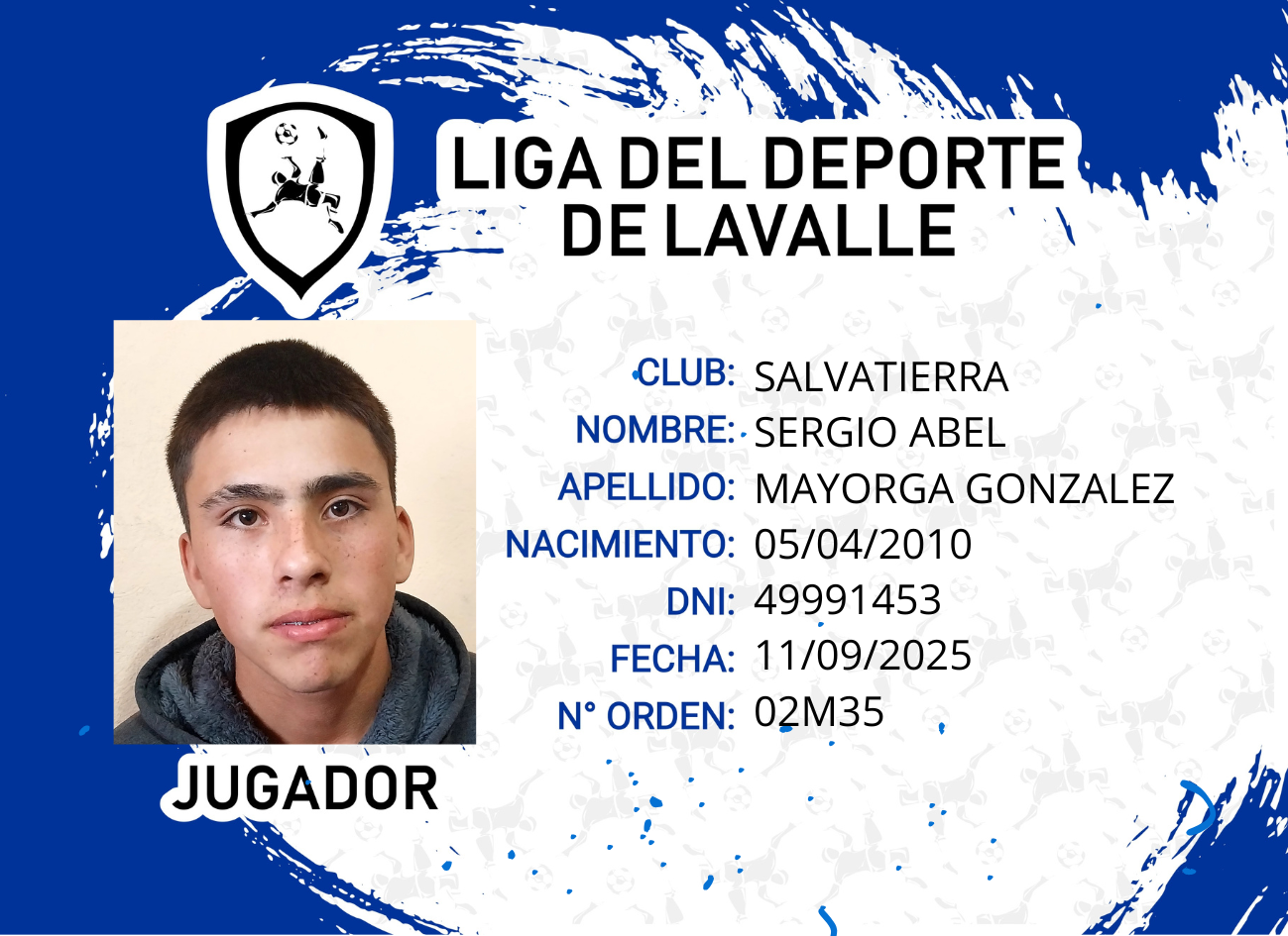 Foto carnet MAYORGA GONZALEZ SERGIO ABEL