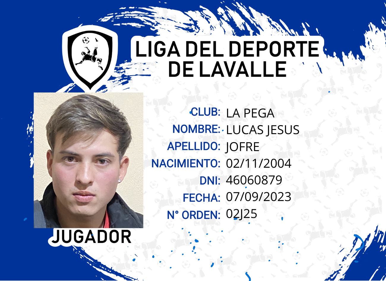 Foto carnet JOFRE, LUCAS JESUS