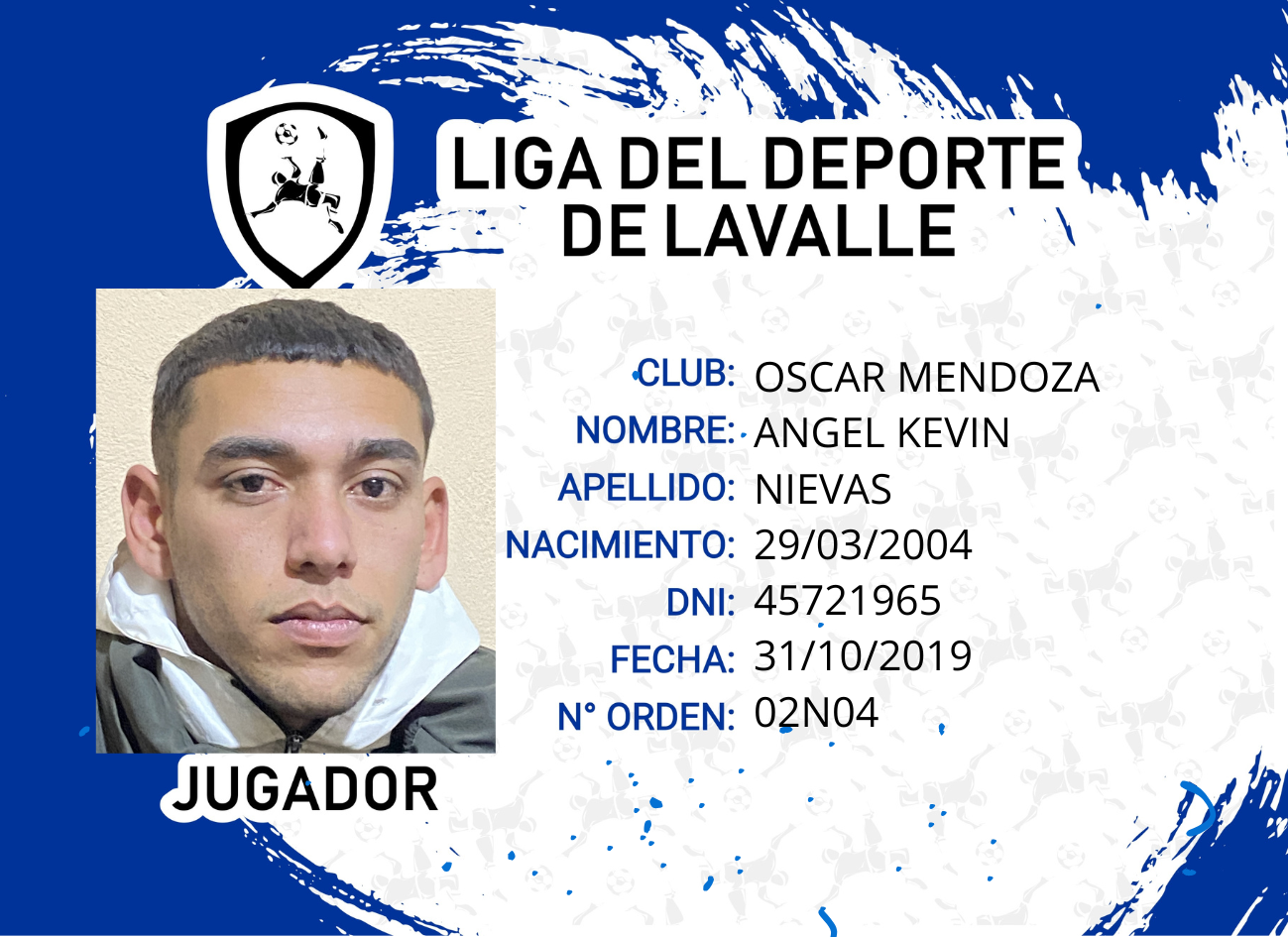 Foto carnet NIEVAS, ANGEL KEVIN