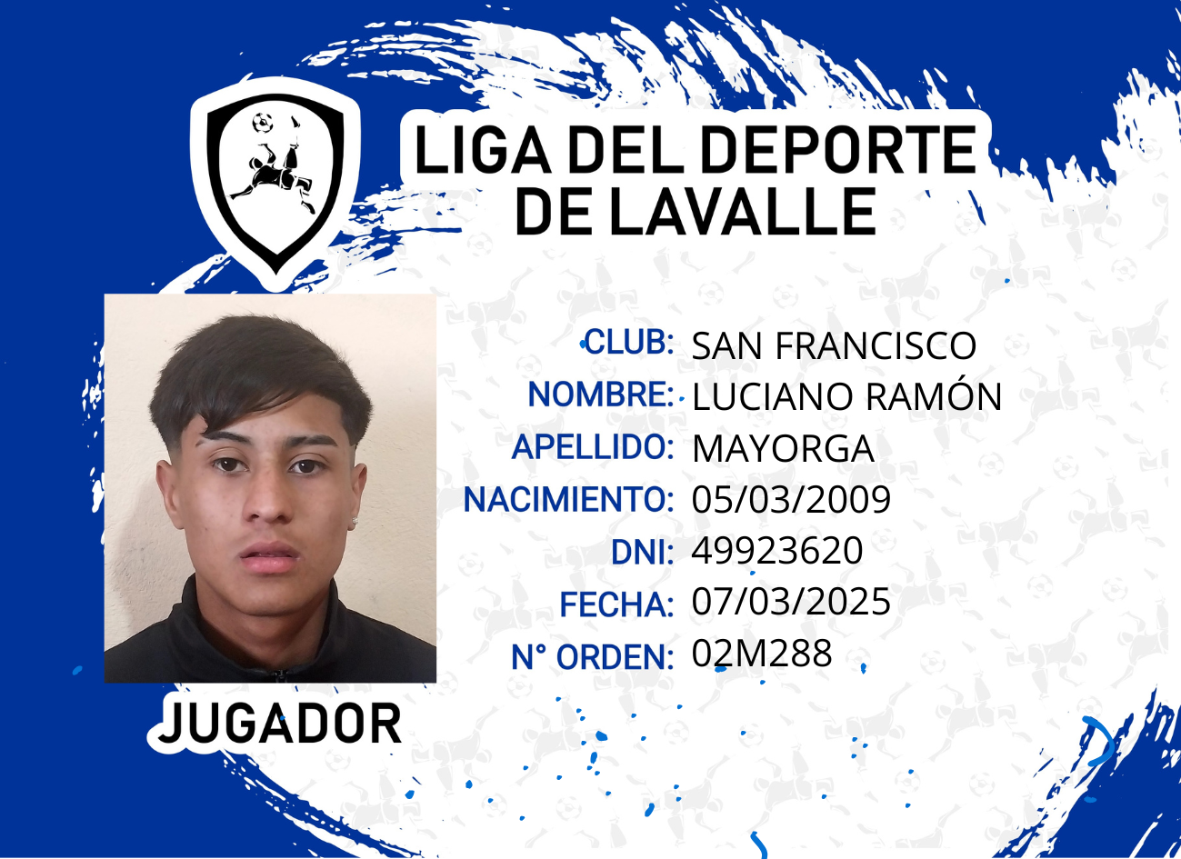 Foto carnet MAYORGA LUCIANO RAMON