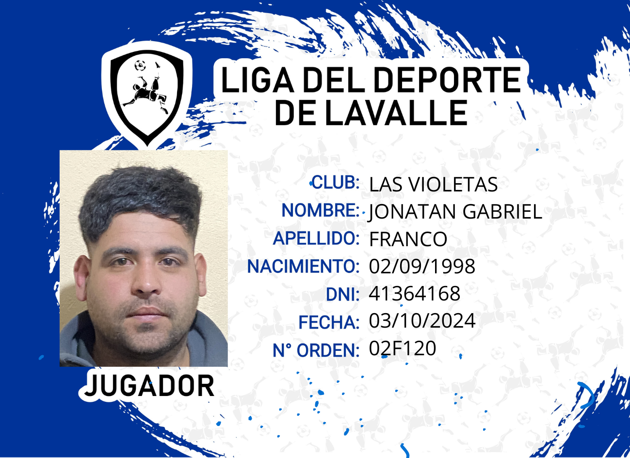 Foto carnet FRANCO, JONATAN GABRIEL