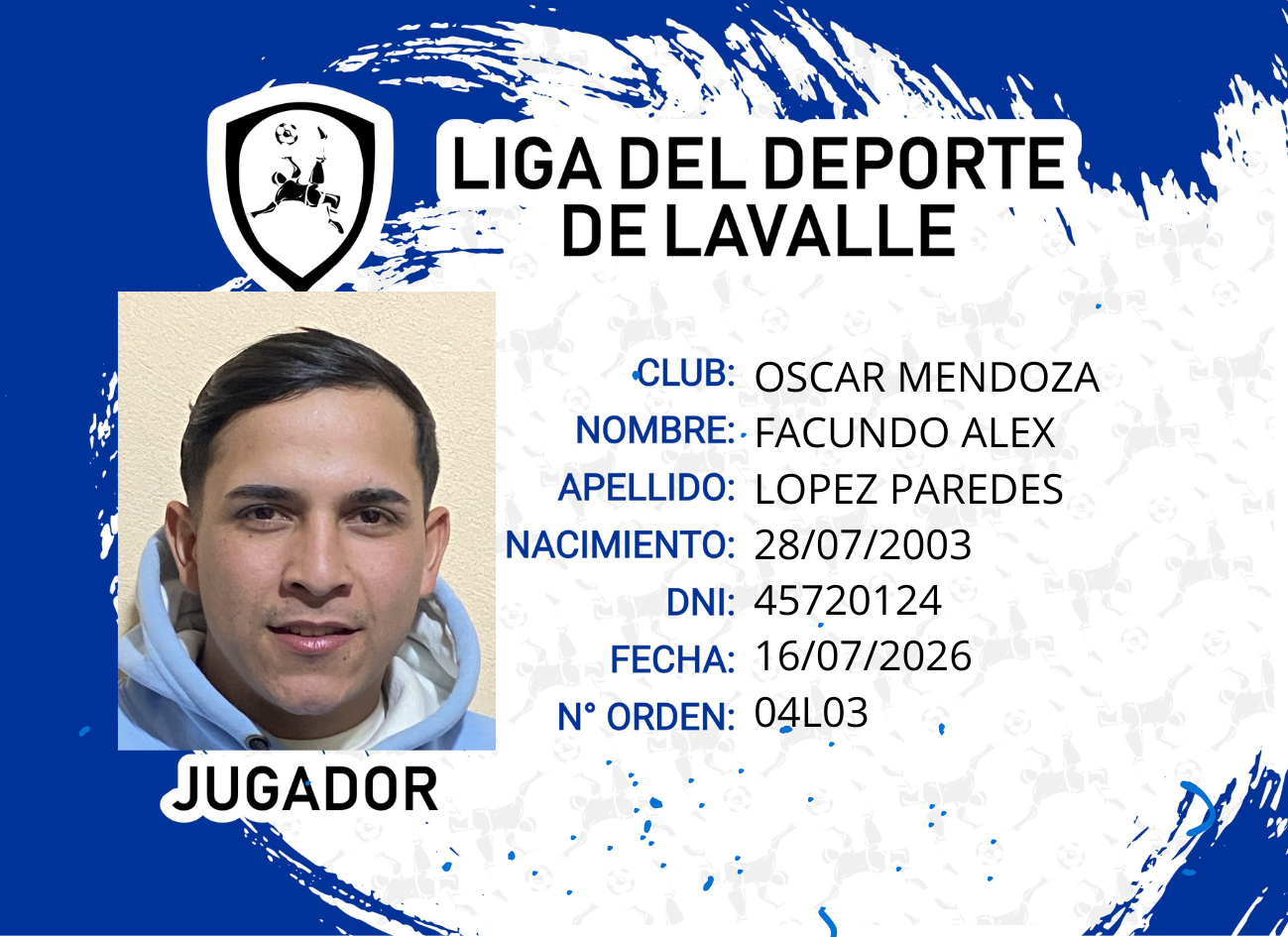 Foto carnet LOPEZ PAREDES, FACUNDO ALEX