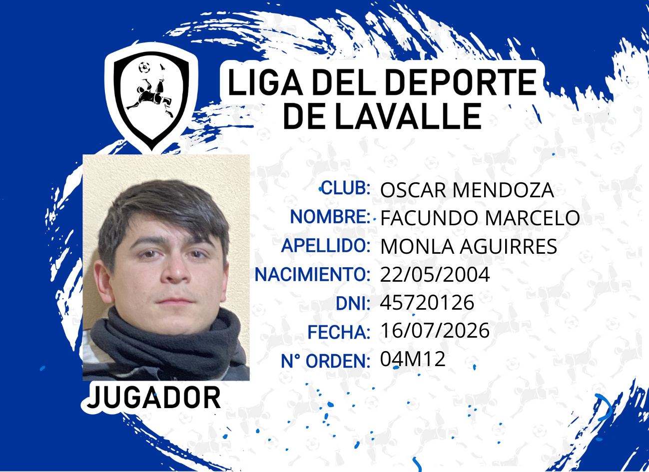 Foto carnet MONLA AGUIRRES, FACUNDO MARCELO