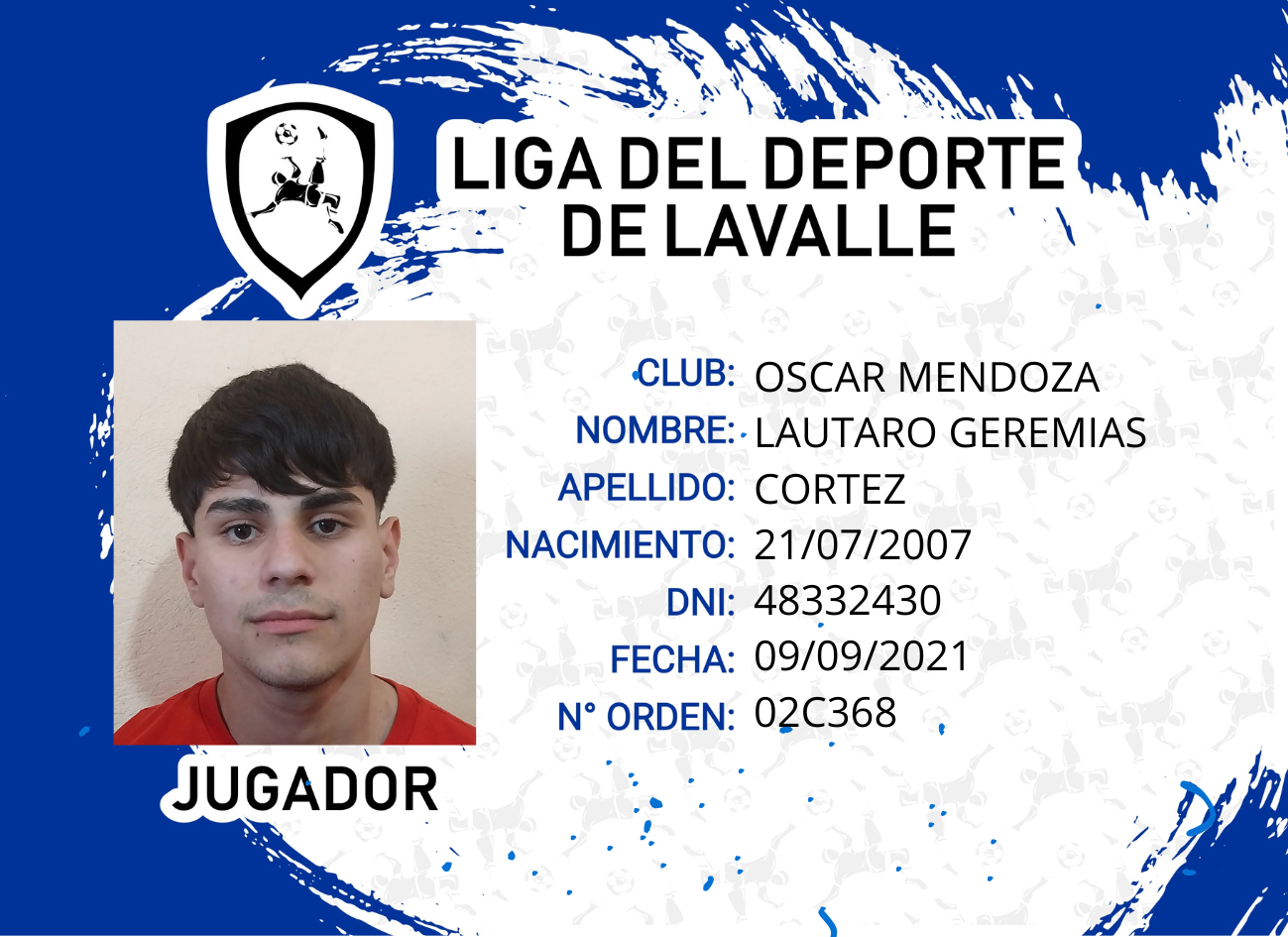 Foto carnet CORTEZ LAUTARO GEREMIAS