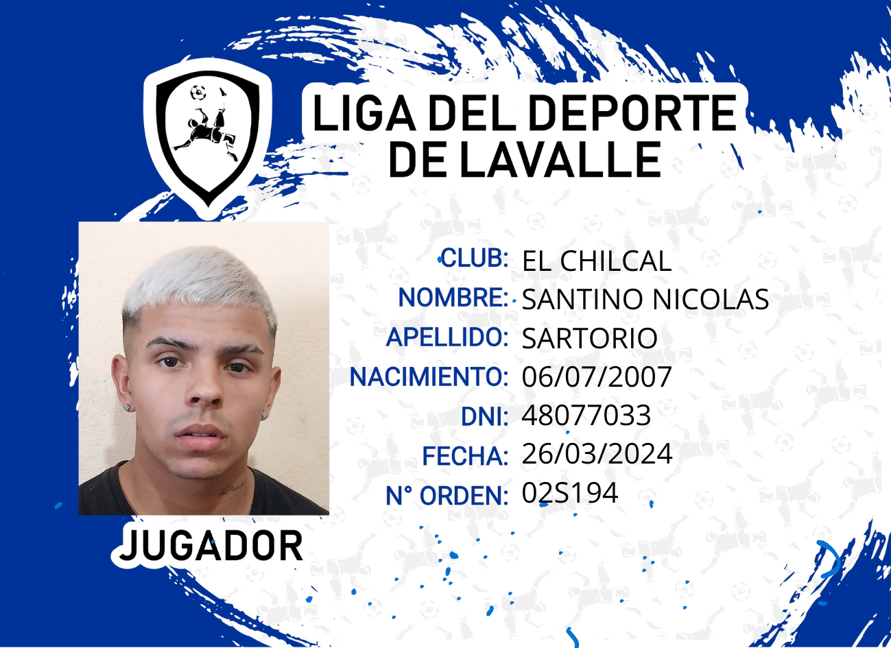 Foto carnet SARTORIO SANTINO NICOLAS 