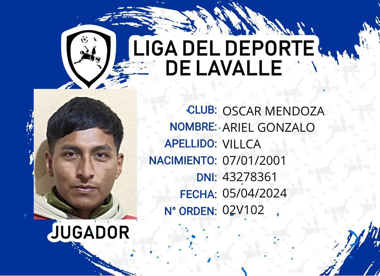 Foto carnet VILLCA, ARIEL GONZALO