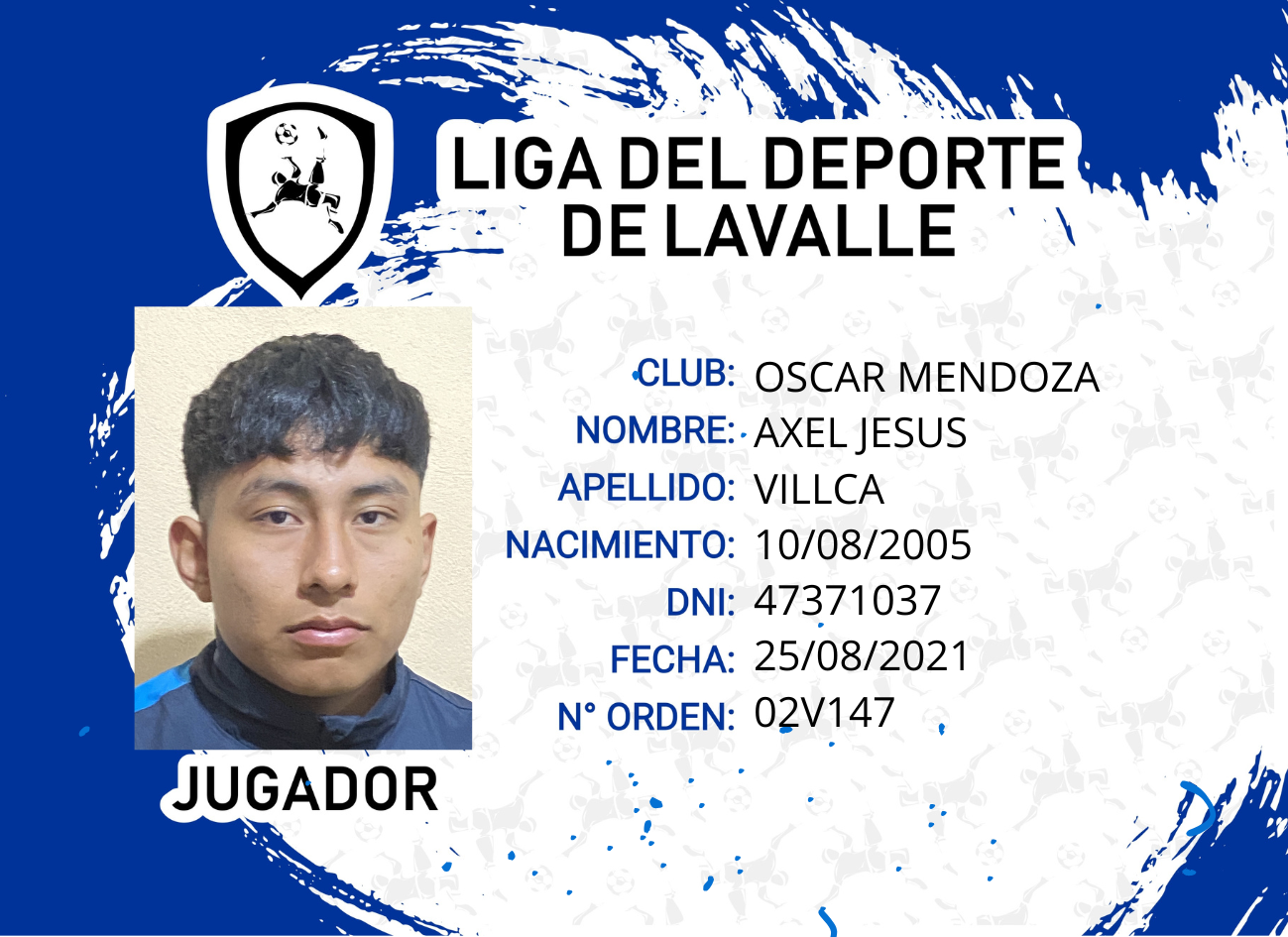 Foto carnet VILLCA, AXEL JESUS