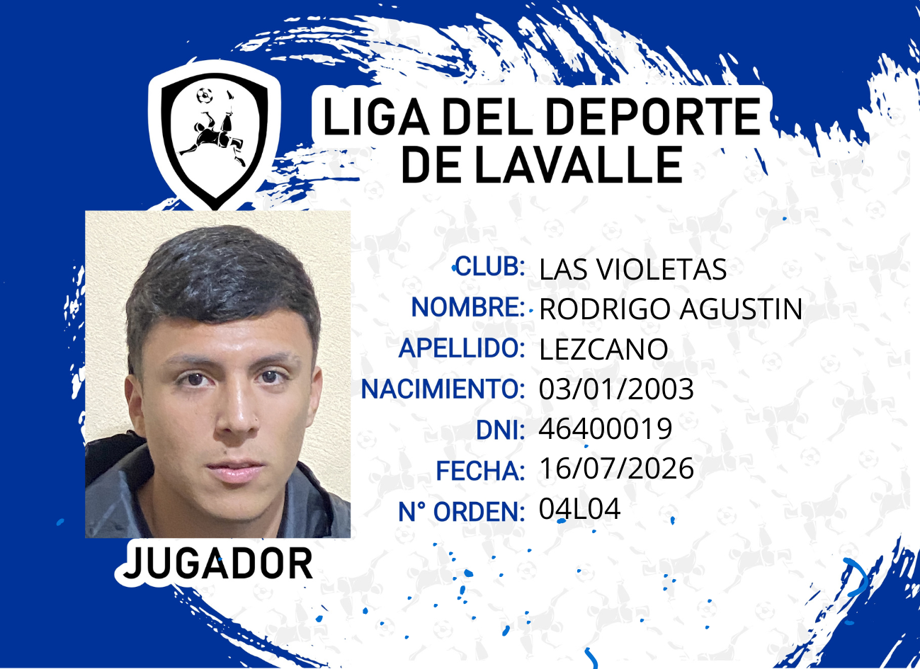 Foto carnet LEZCANO, RODRIGO AGUSTIN