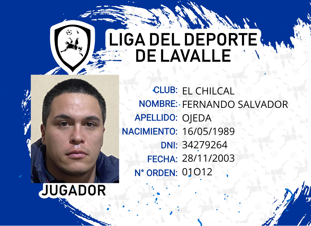 Foto carnet OJEDA, FERNANDO SALVADOR