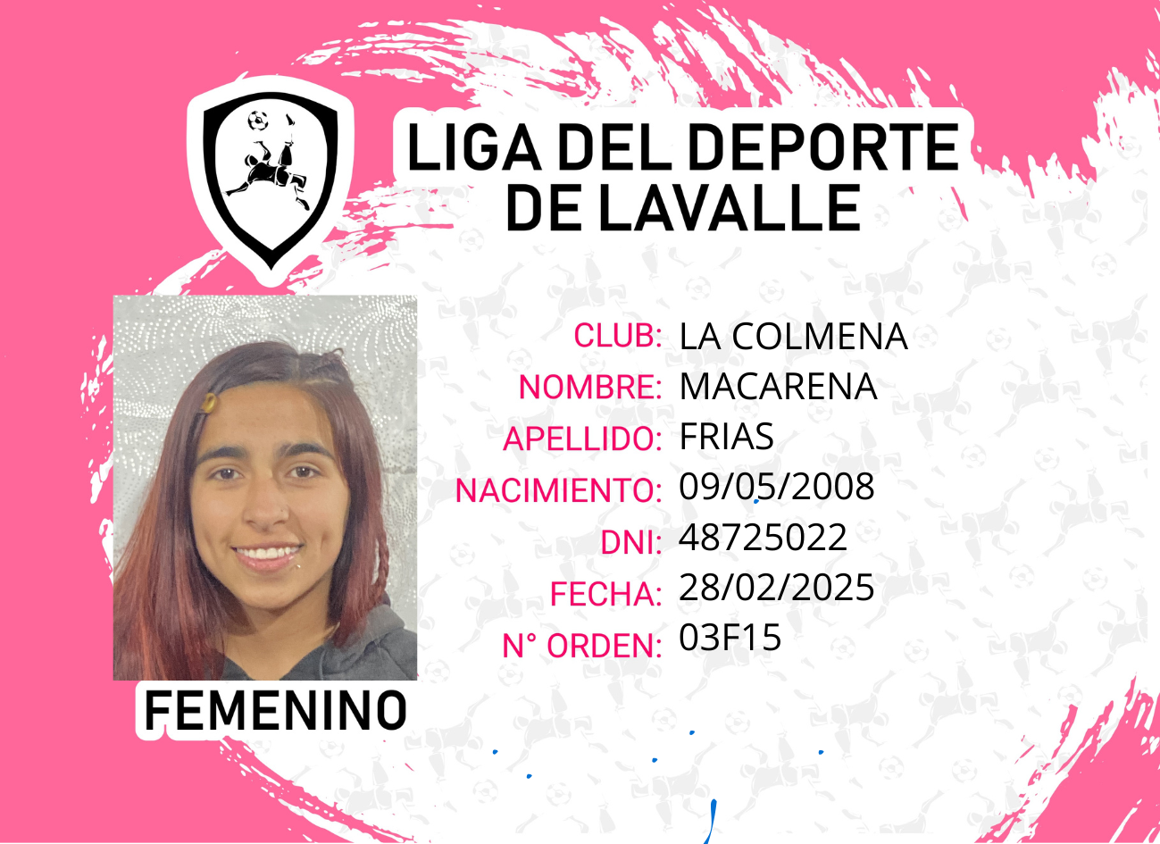 Foto carnet FRIAS, MACARENA