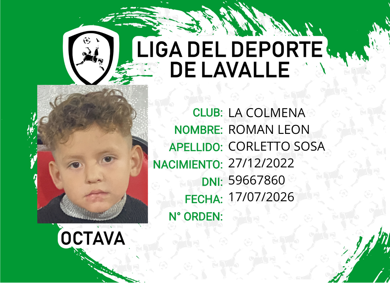 Foto carnet CORLETTO SOSA, ROMAN LEON