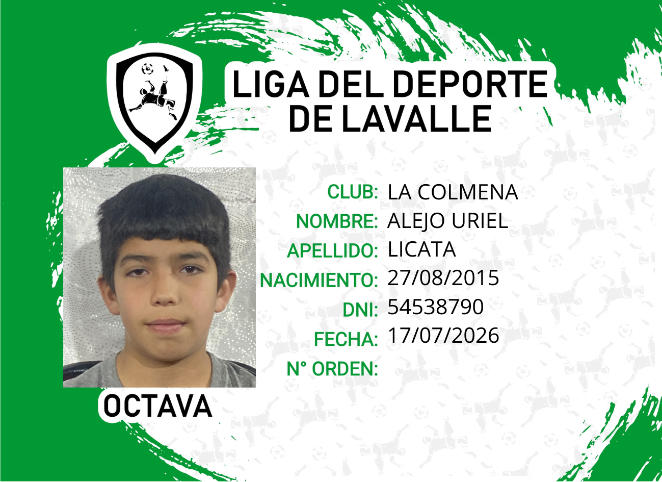 Foto carnet LICATA, ALEJO URIEL