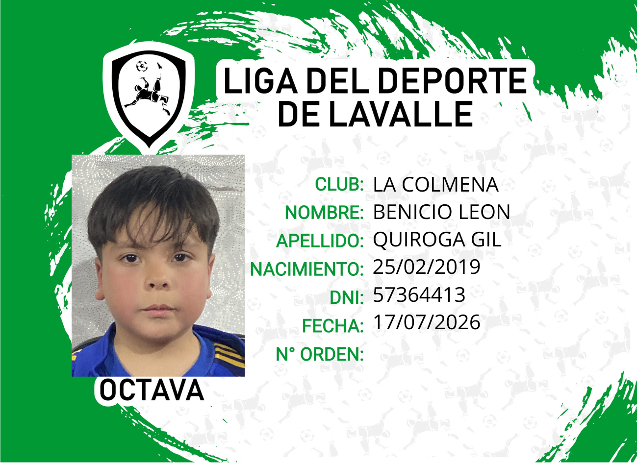 Foto carnet QUIROGA GIL, BENICIO LEON
