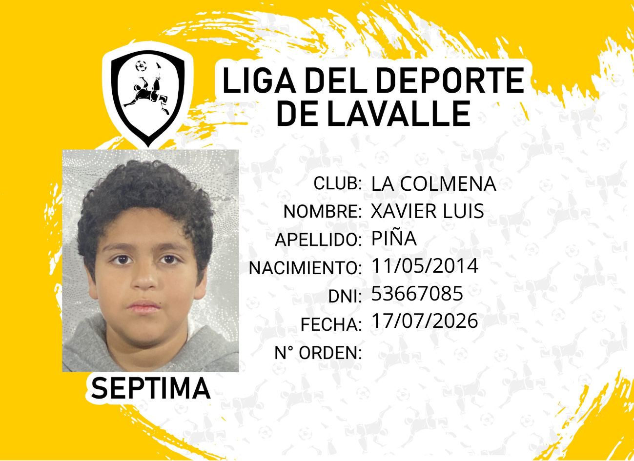 Foto carnet PIÑA, XAVIER LUIS