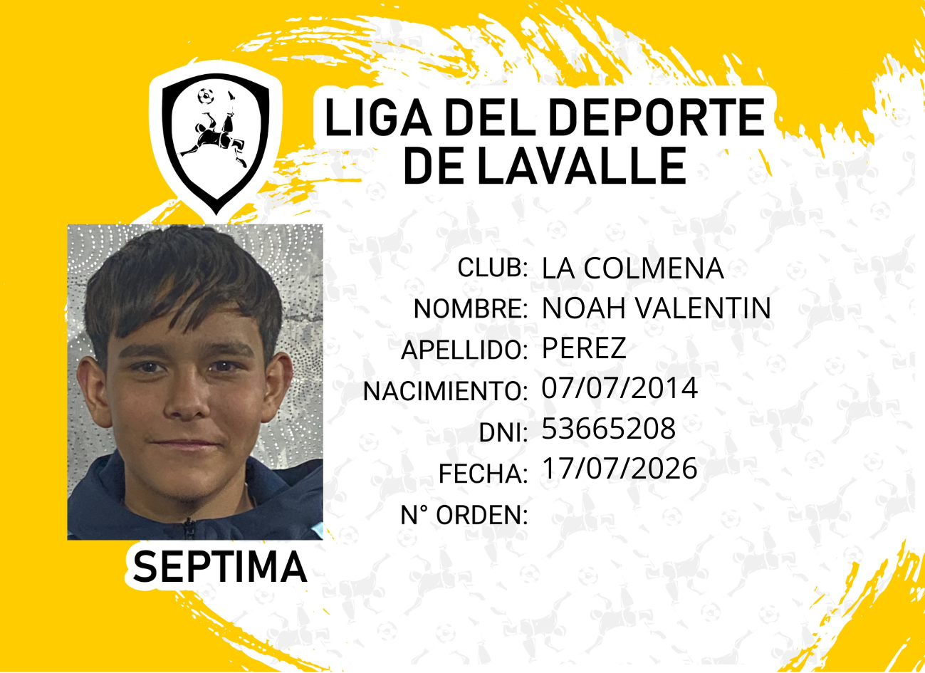 Foto carnet PEREZ, NOAH VALENTIN