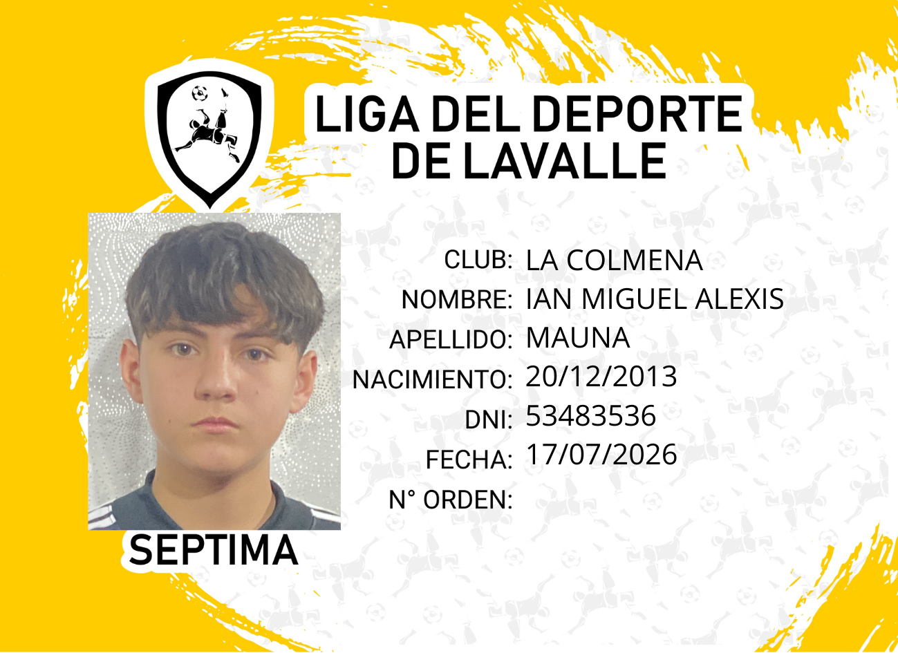 Foto carnet MAUNA, IAN MIGUEL ALEXIS