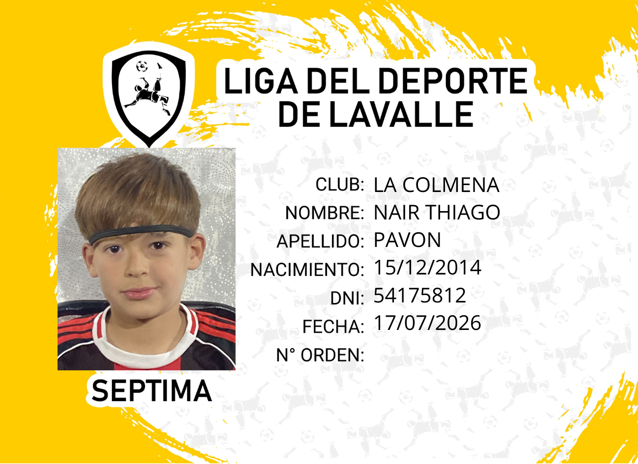 Foto carnet PAVON, NAIR THIAGO