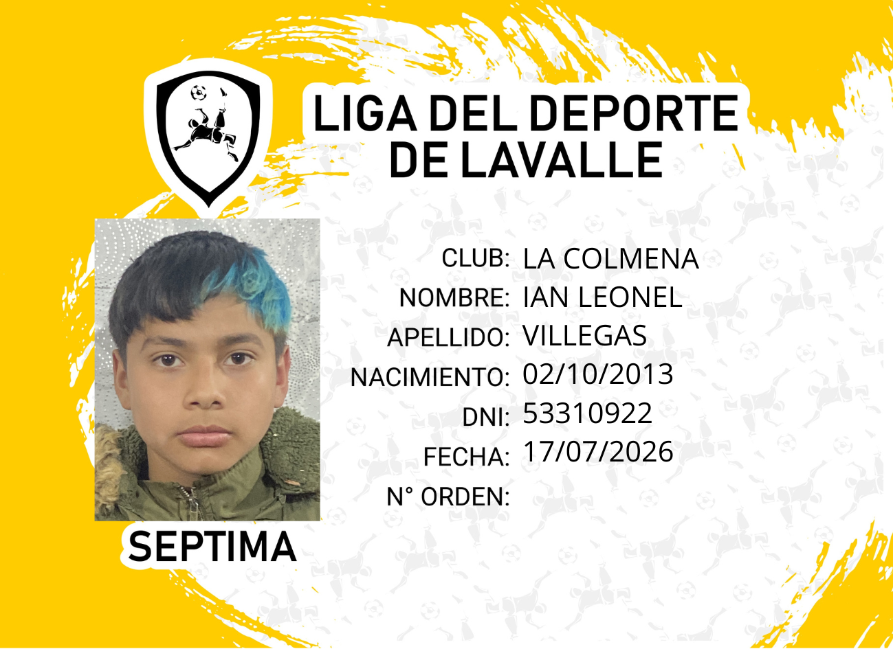 Foto carnet VILLEGAS, IAN LEONEL