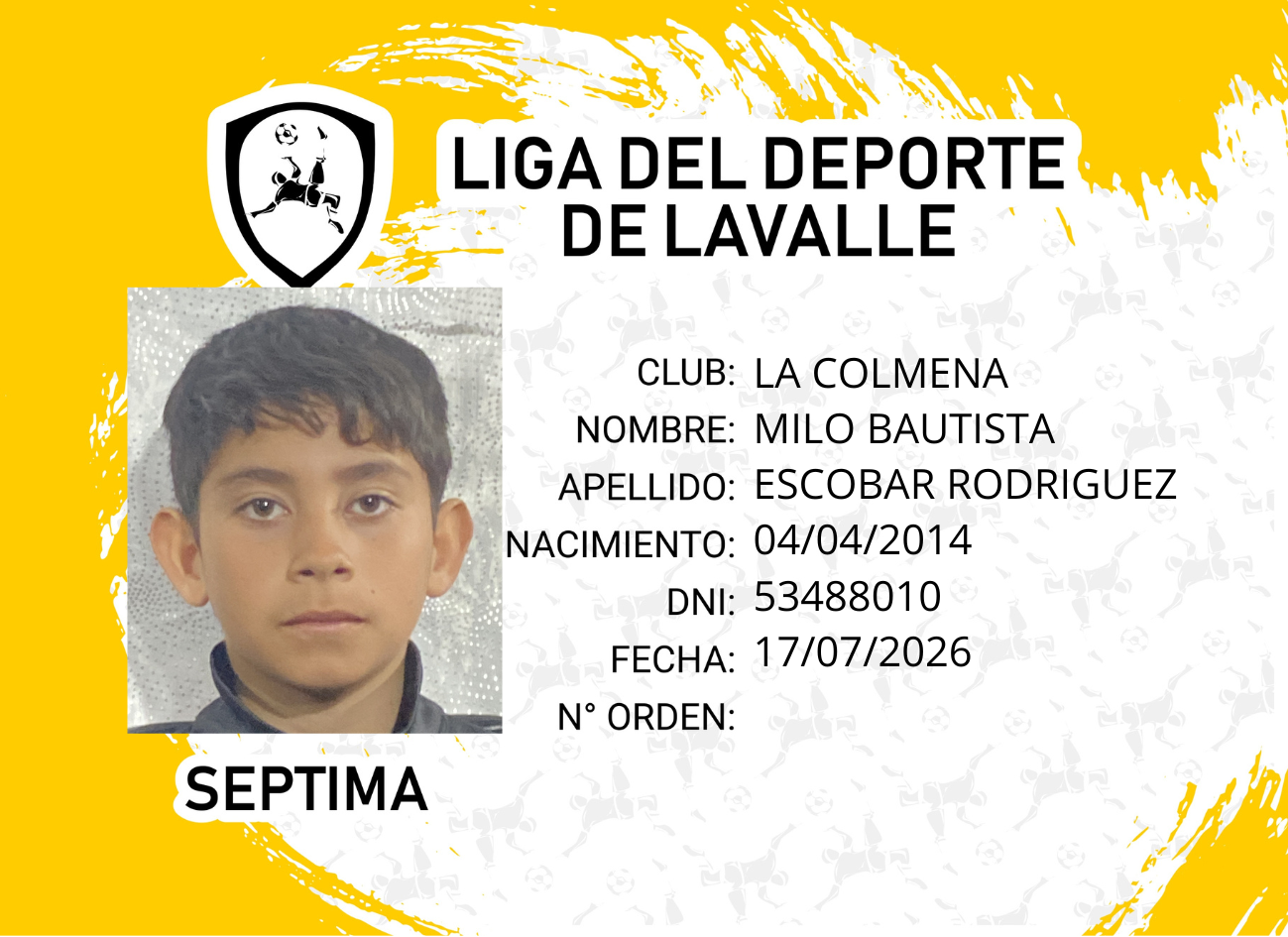 Foto carnet ESCOBAR RODRIGUEZ, MILO BAUTISTA