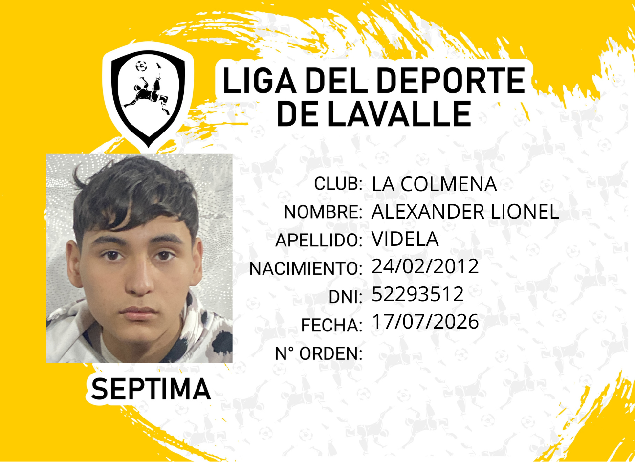 Foto carnet VIDELA, ALEXANDER LIONEL