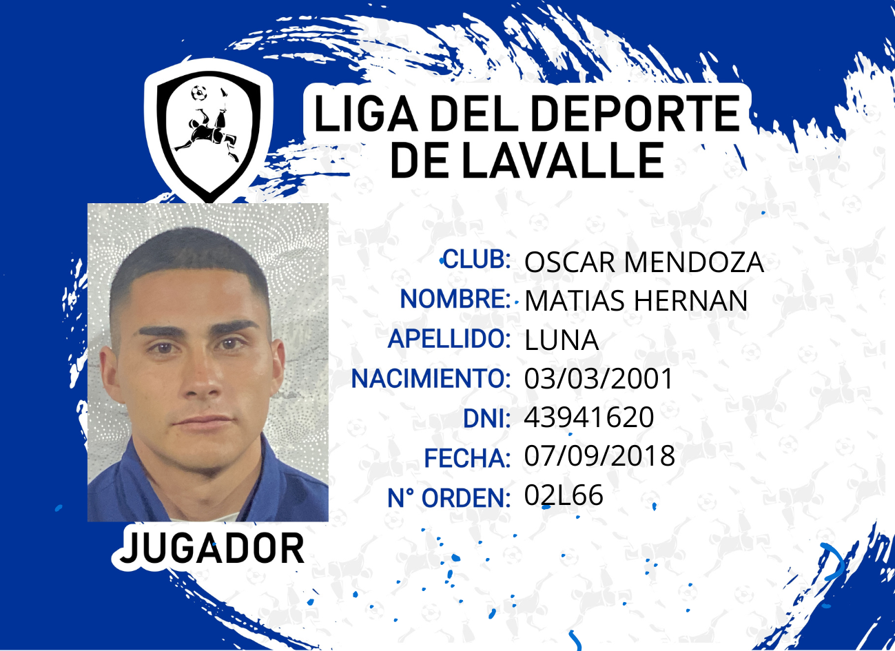 Foto carnet LUNA, MATIAS HERNAN