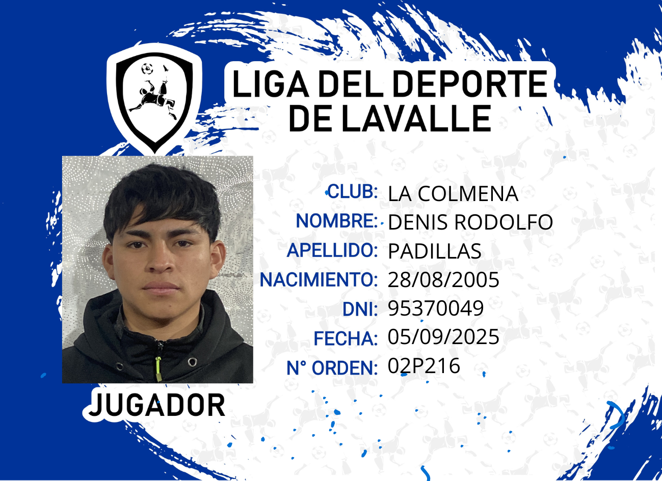 Foto carnet PADILLAS, DENIS RODOLFO