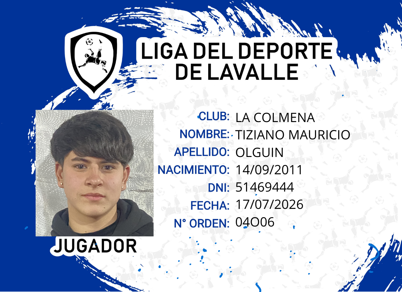 Foto carnet OLGUIN, TIZIANO MAURICIO