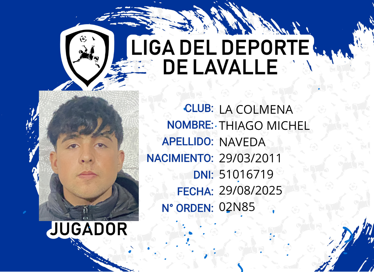 Foto carnet NAVEDA, THIAGO MICHEL
