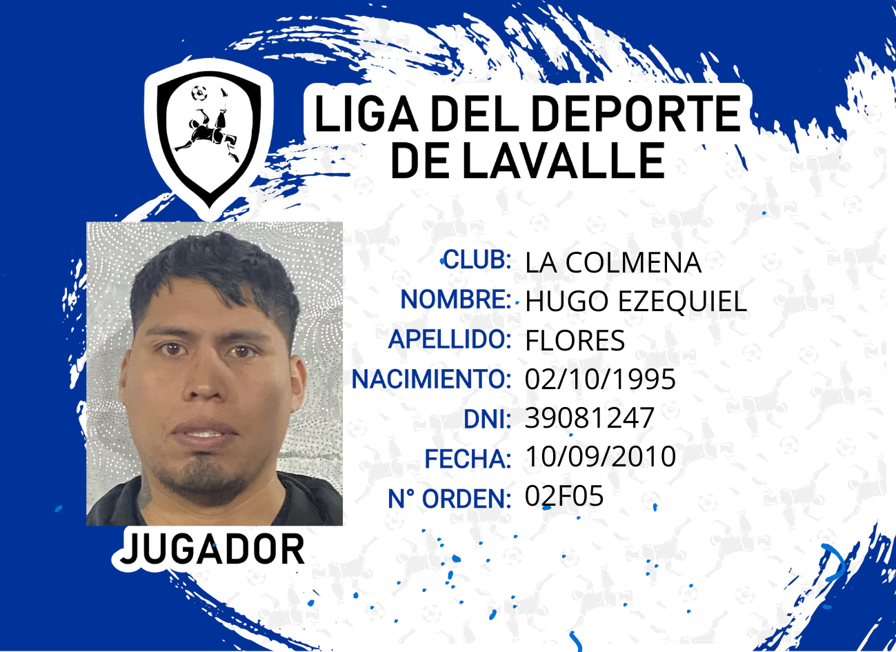 Foto carnet FLORES, HUGO EZEQUIEL