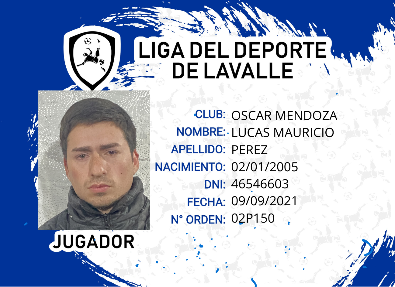 Foto carnet PEREZ, LUCAS MAURICIO