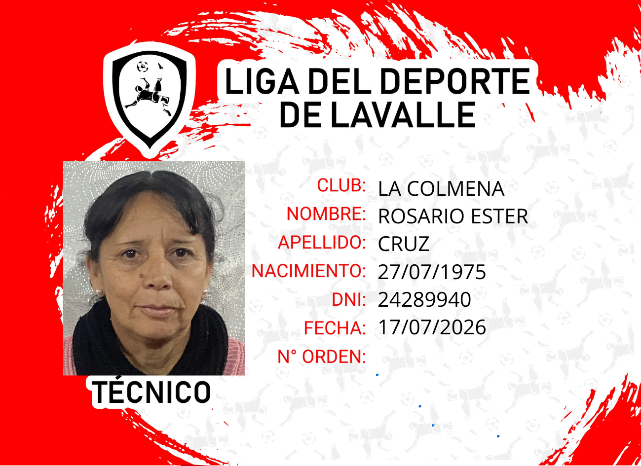 Foto carnet CRUZ, ROSARIO ESTER