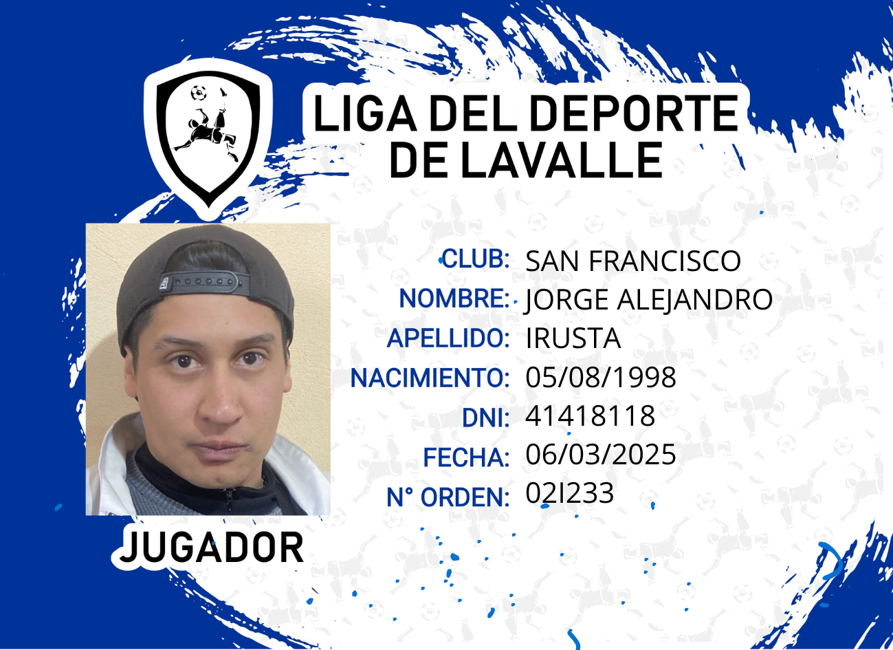 Foto carnet IRUSTA, JORGE ALEJANDRO