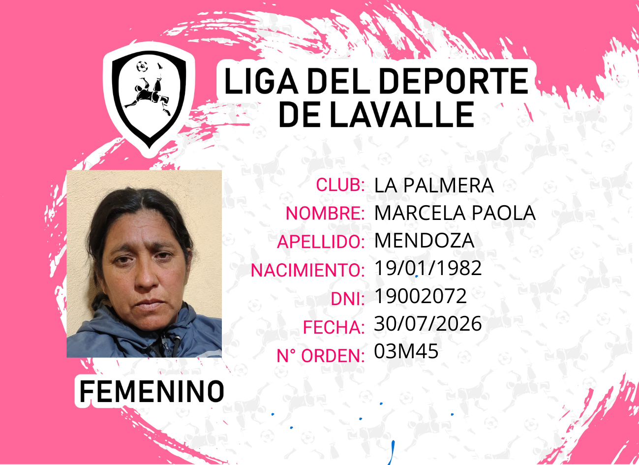 Foto carnet MARCELA PAOLA MENDOZA
