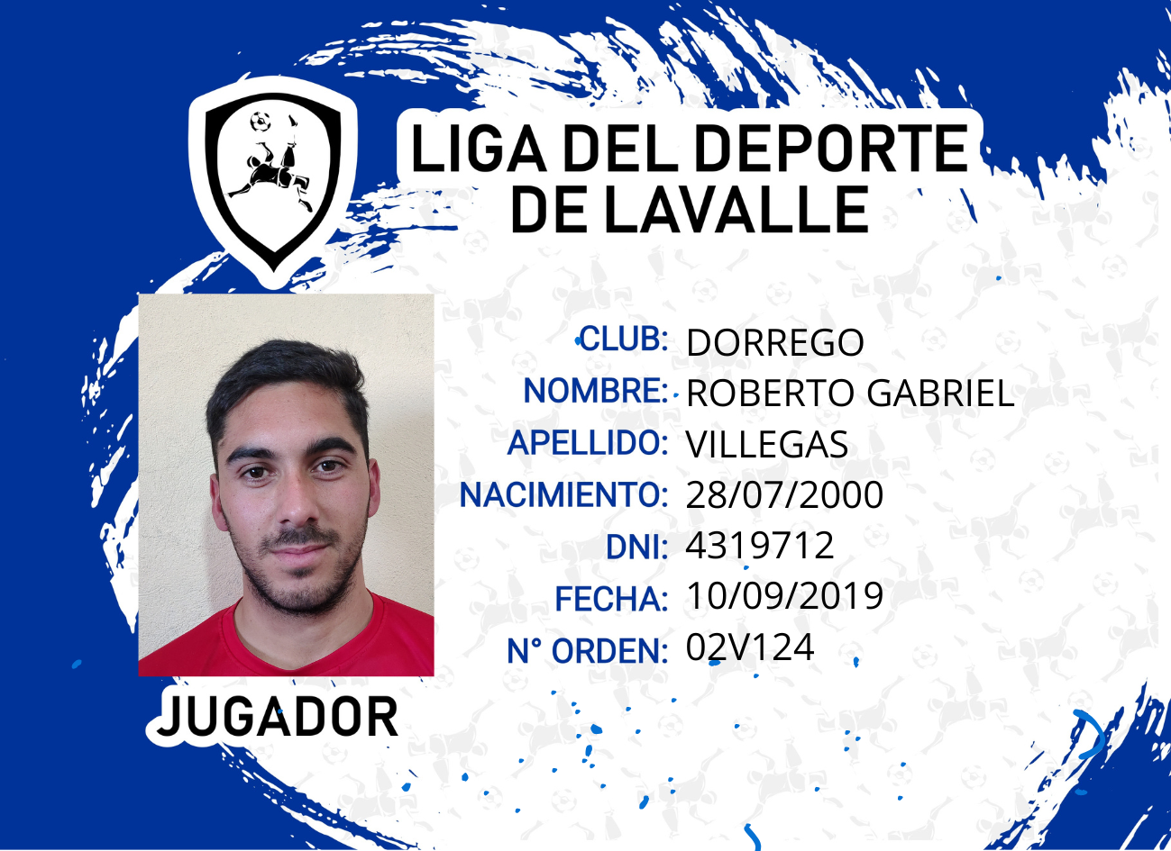 Foto carnet VILLEGAS ROBERTO GABRIEL