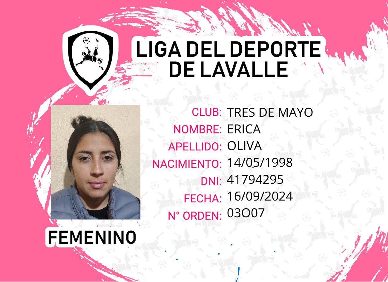 Foto carnet ERICA OLIVA