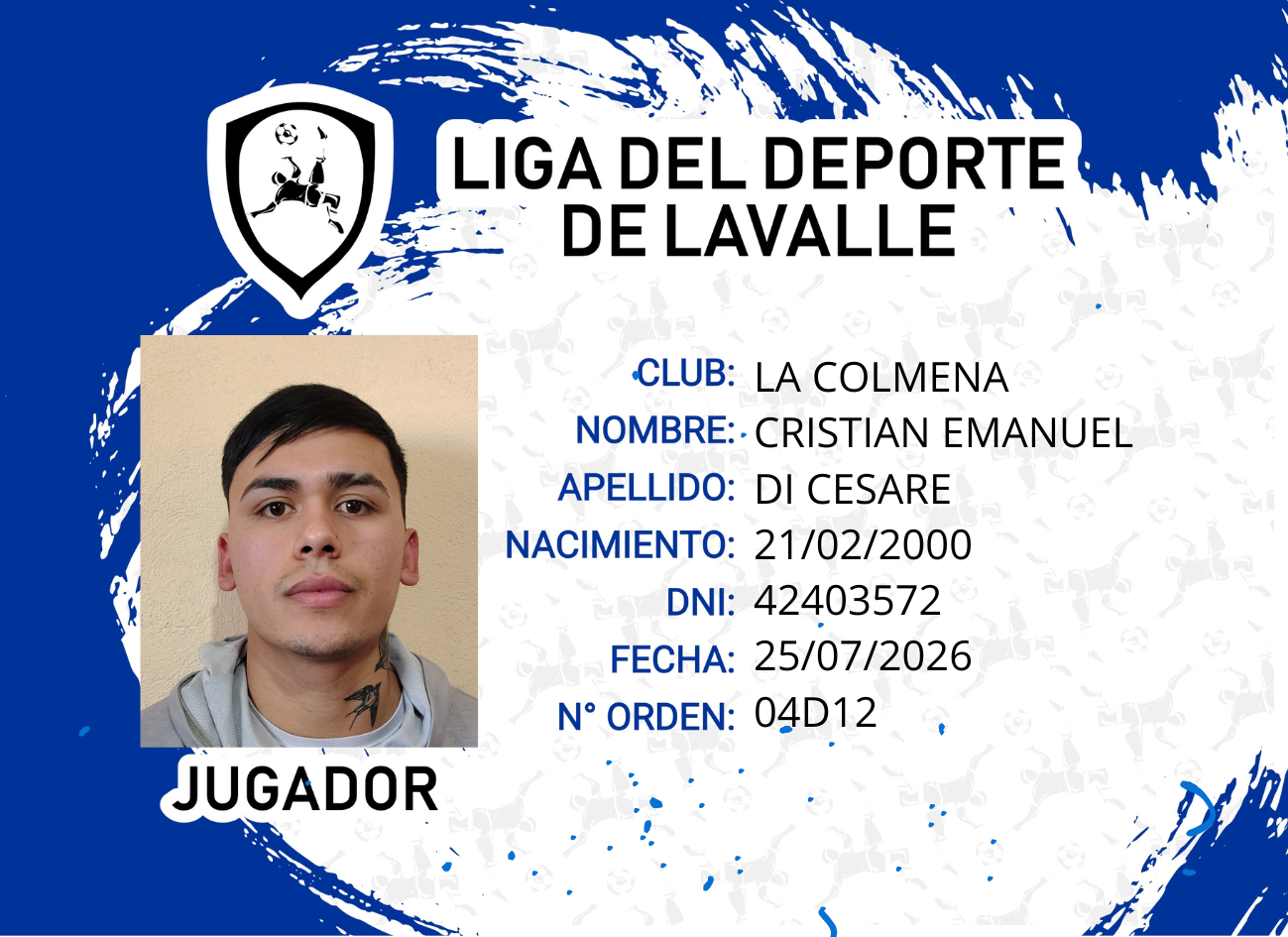 Foto carnet DI CESARE CRISTIAN EMANUEL