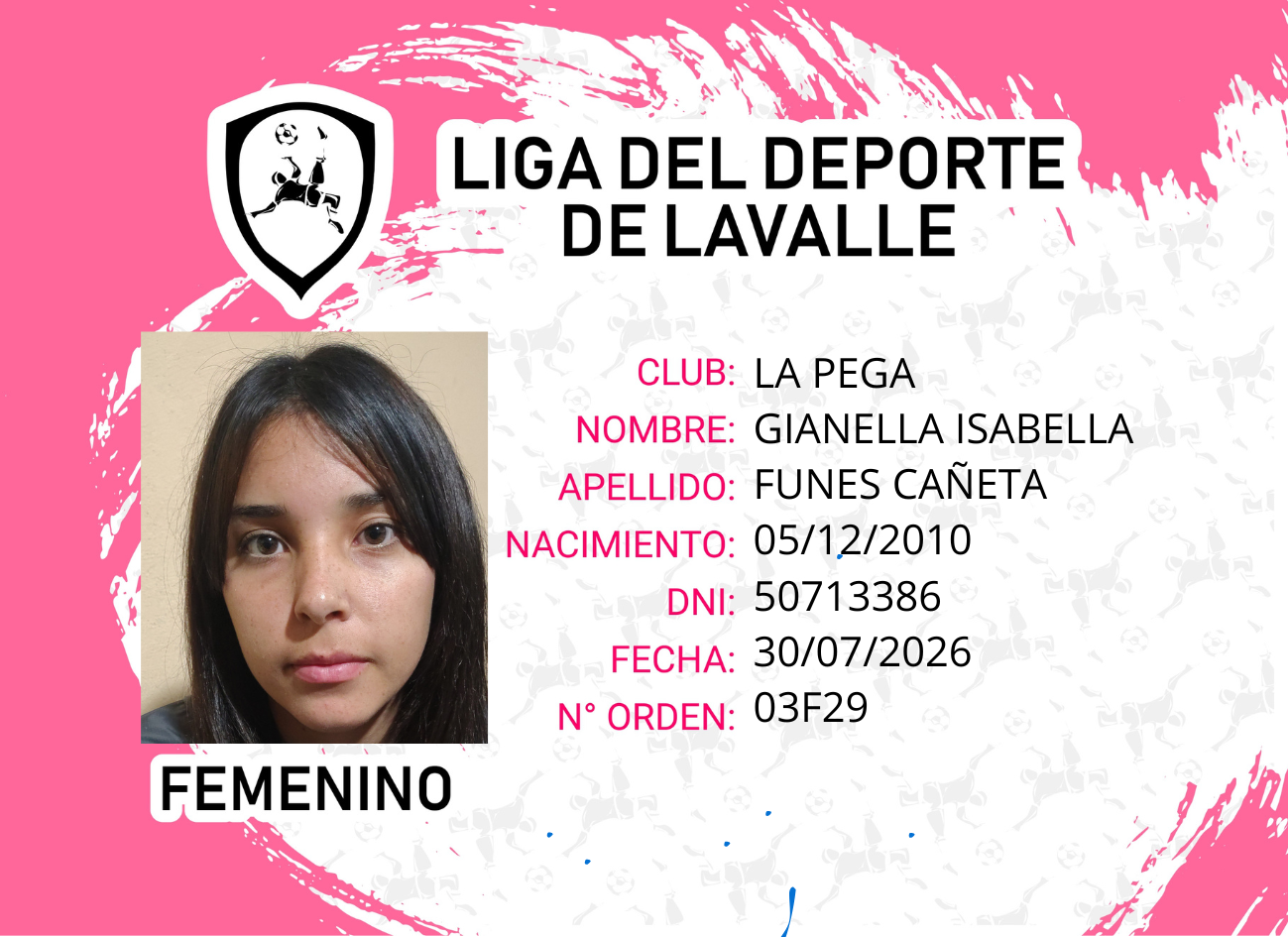 Foto carnet GIANELLA ISABELLA FUNES CAÑETA 