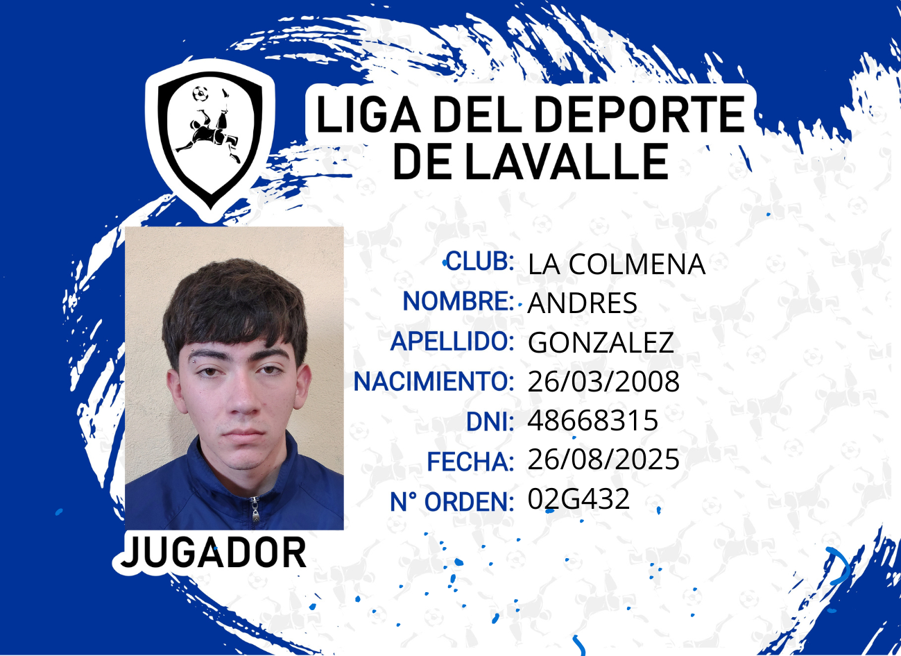 Foto carnet GONZALEZ ANDRES 