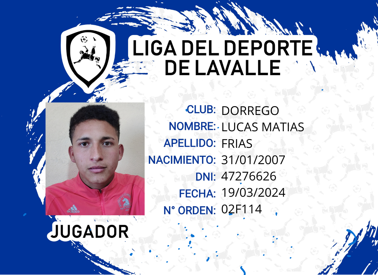 Foto carnet FRIAS LUCAS MATIAS 