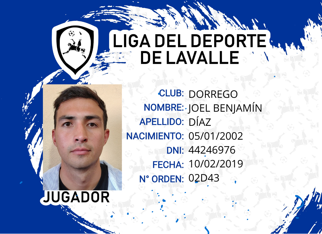 Foto carnet DIAZ JOEL BENJAMIN 