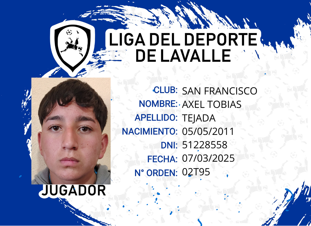 Foto carnet TEJADA AXEL TOBIAS